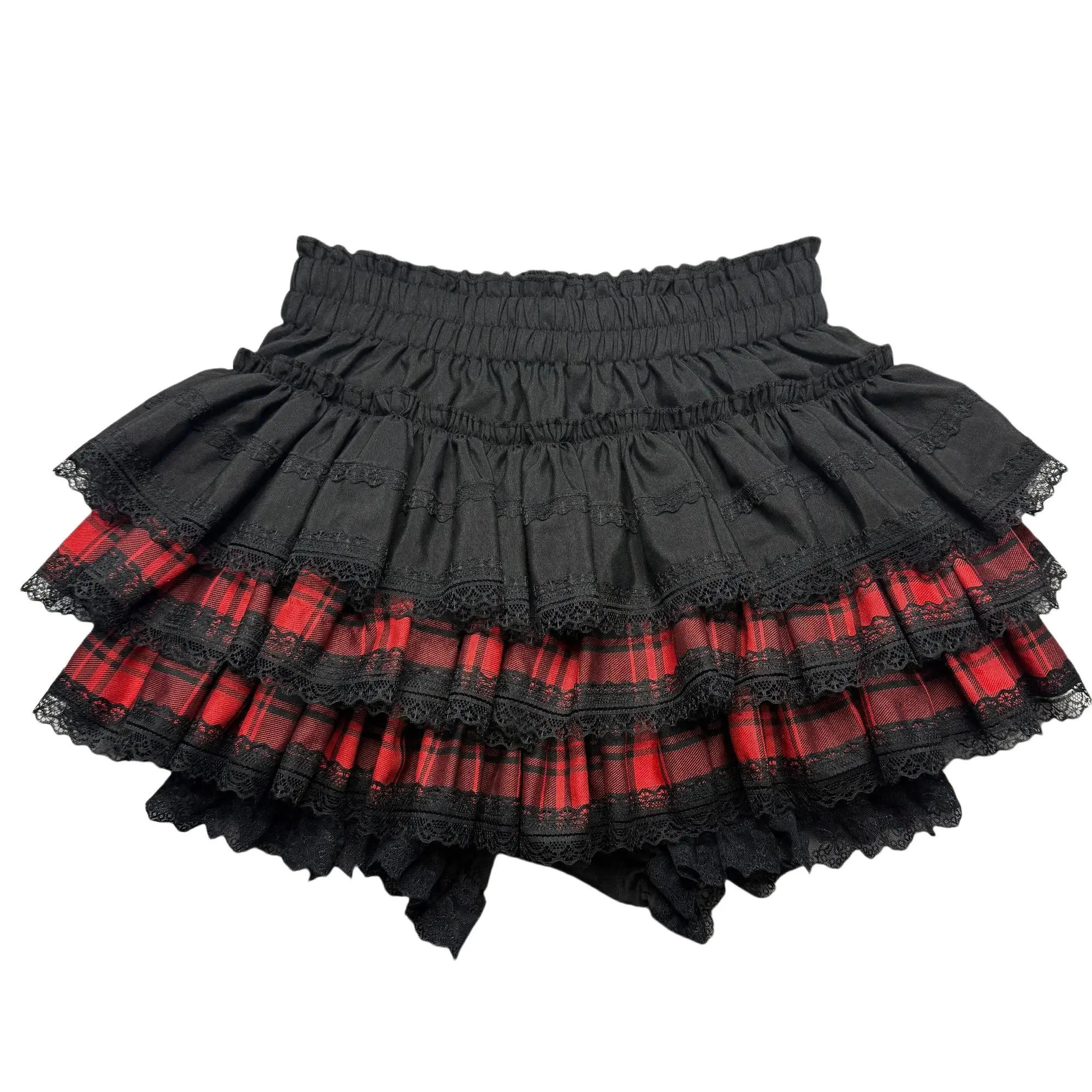 

Japanese Style White Black Lace Kawaii Mini Skirt Ruffle Harajuku Gothic Hot Girl Cake Punk Ball Gown Summer Skirts Y2k 90s