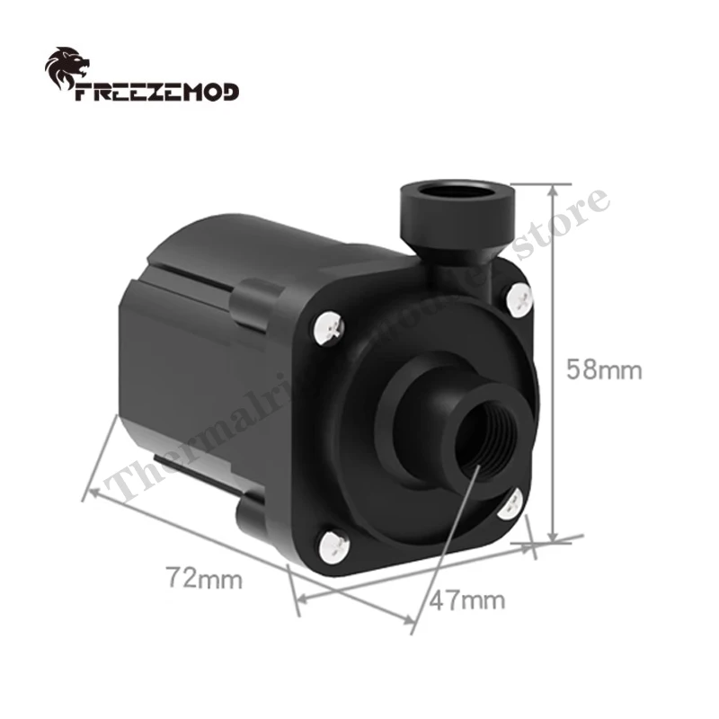 FREEZEMOD PC Cooling Water Pump, Silent Speed Regulation Version Ceramic Shaft Core Lift 4 Meters, 600L/H  PU-YSB008W