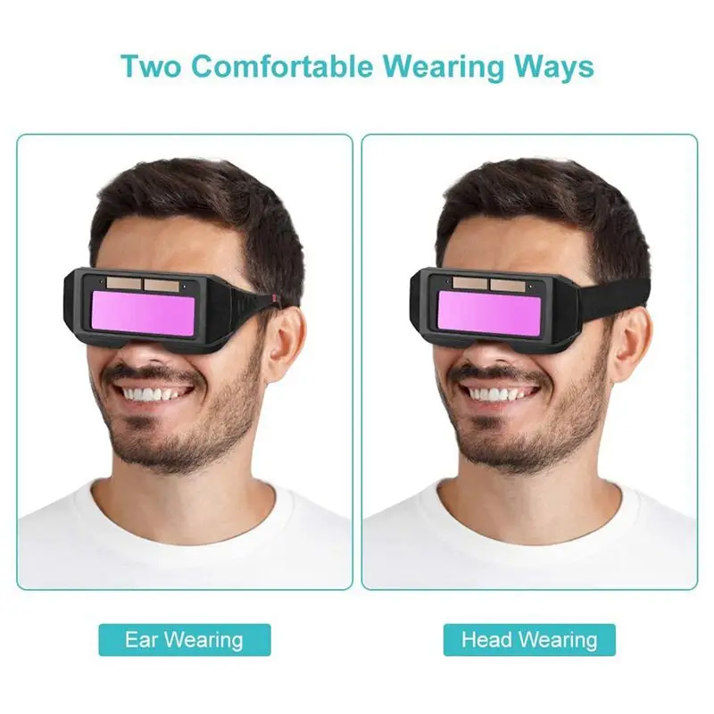 A74E-2X Welding Goggles Solar Powered Auto Darkening Welding Mask Goggles Welder Glasses With Elastic Headband Storage Case
