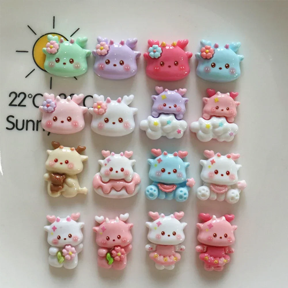 

50 шт. блестящие кабошоны из смолы серии Dragon Baby с плоской задней частью для шпильки для скрапбукинга DIY домашний декор аксессуары для рукоделия