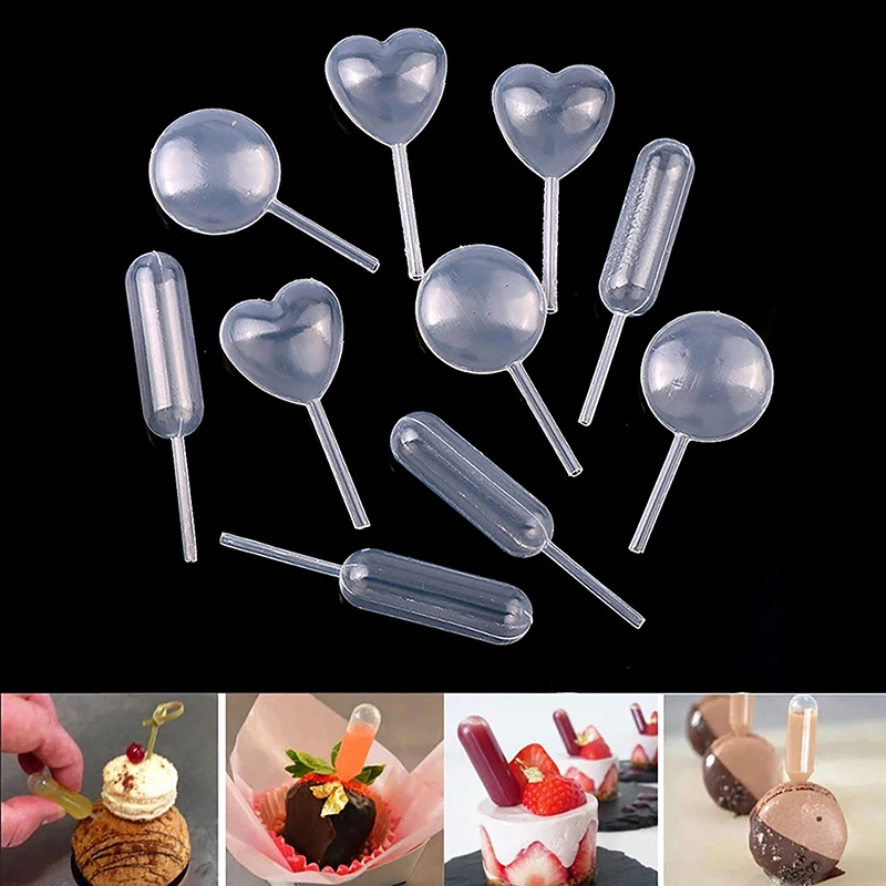 50pcs Mini Liquid Squeeze Droppers Disposable Jam Dropper For Cupcake Sauce Transfer Pipettes Droppers Cake Dessert Tools