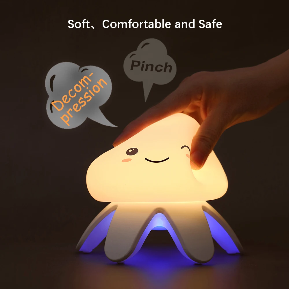 LED Smart Touch Table Lamp, Sensor Night Light with Remote Control, Music Atmosphere Light, for Birthday Gift, Kids Chmping