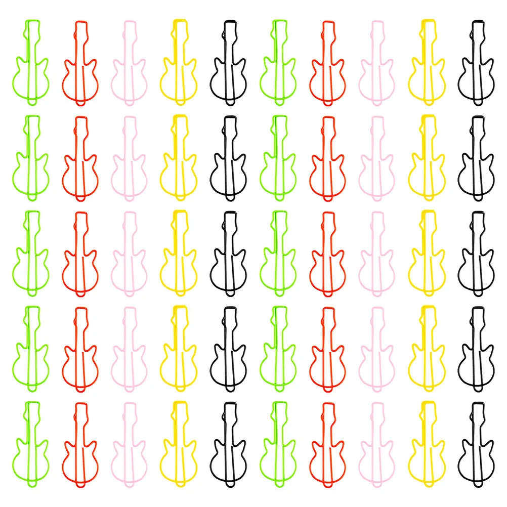 

Guitar Paper Clip Metal Bookmarks Shaped Paperclip Music Clips Page Holder Office Supplies Creative Design Material Fine