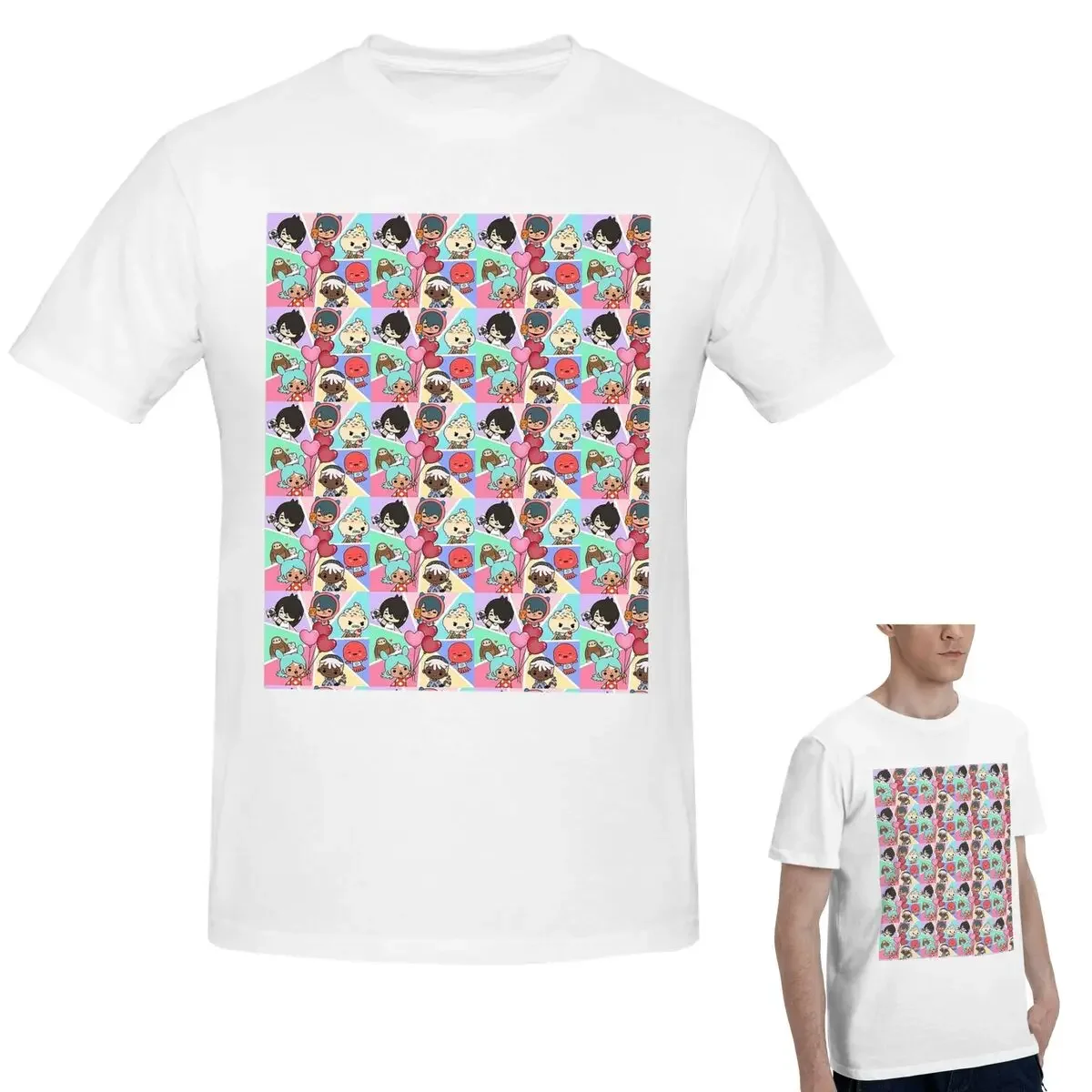 100% Cotton Toca Squad Toca Boca Backpack T-Shirt Men's Classic Oversized T Shirt Men Round Neck Summer Shirts Tops S-6XL