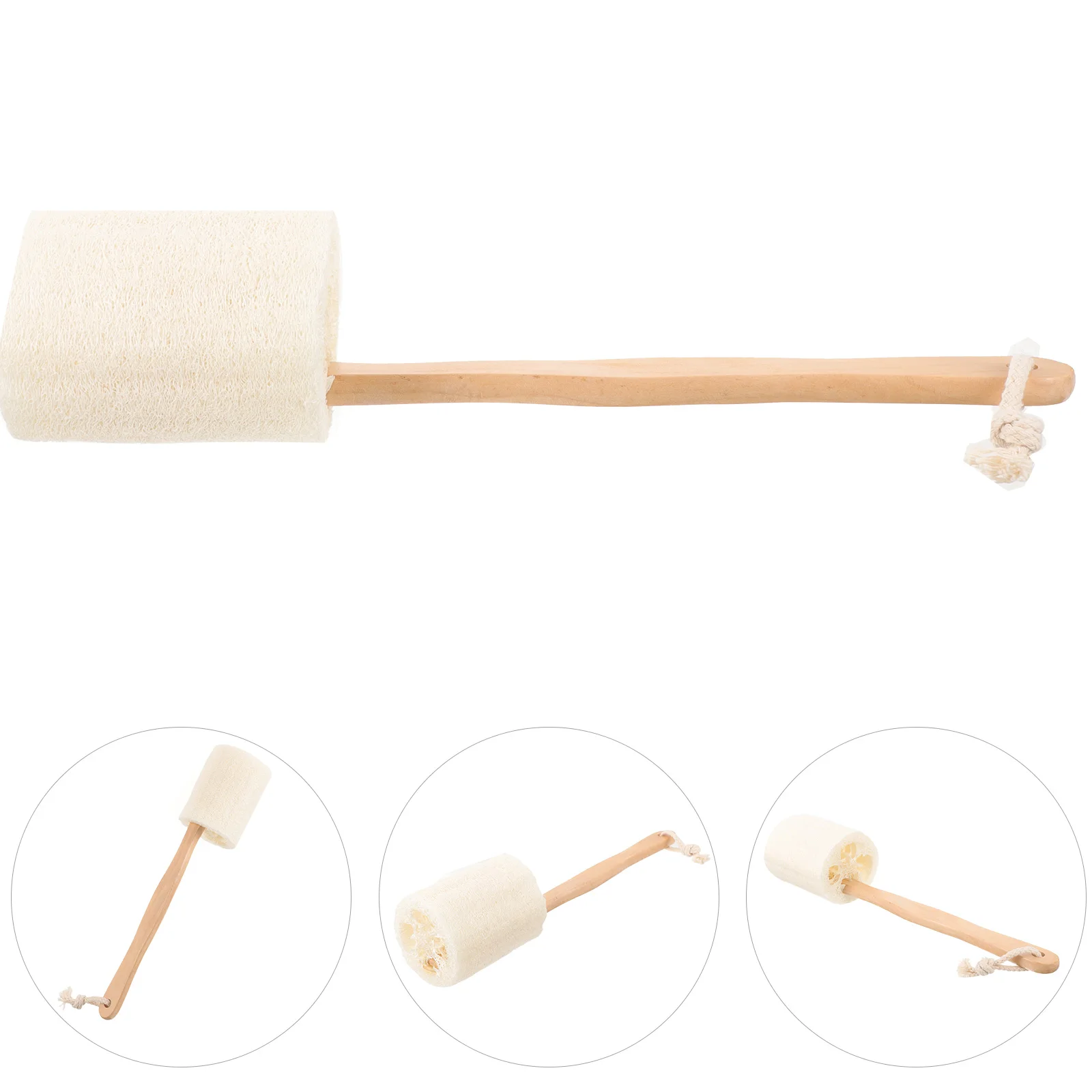 

Wood Loofah Stick Bath Brush Exfoliating Skin Scrubber Foam Body Cleaning Brush Deep Clean Shower Tool Loofah on A Stick