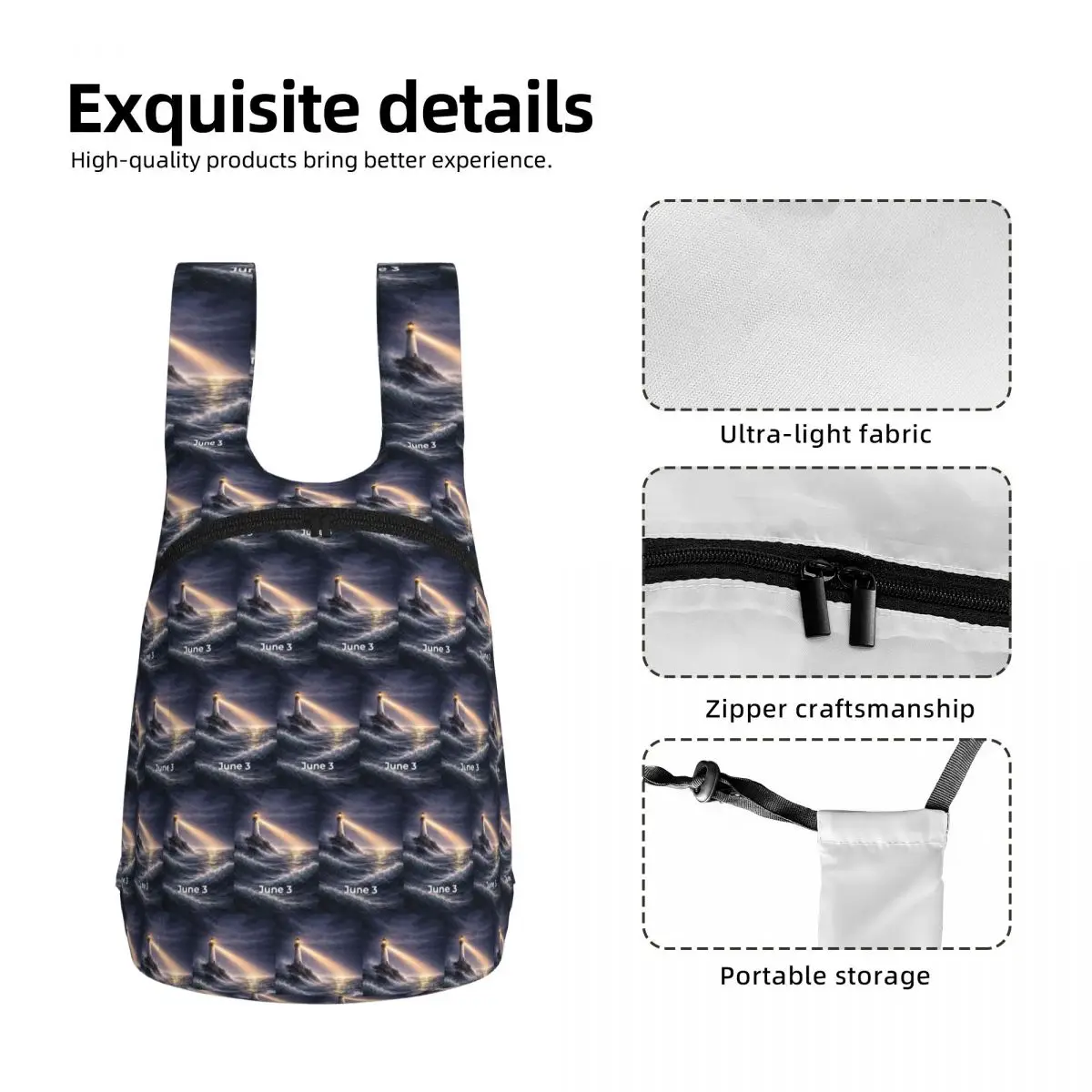 Lighthouse Of Hope June Student Backpack School Bag Hiking Travel Daypack for Boys Girls Storage Bookbag Shoulder Bags