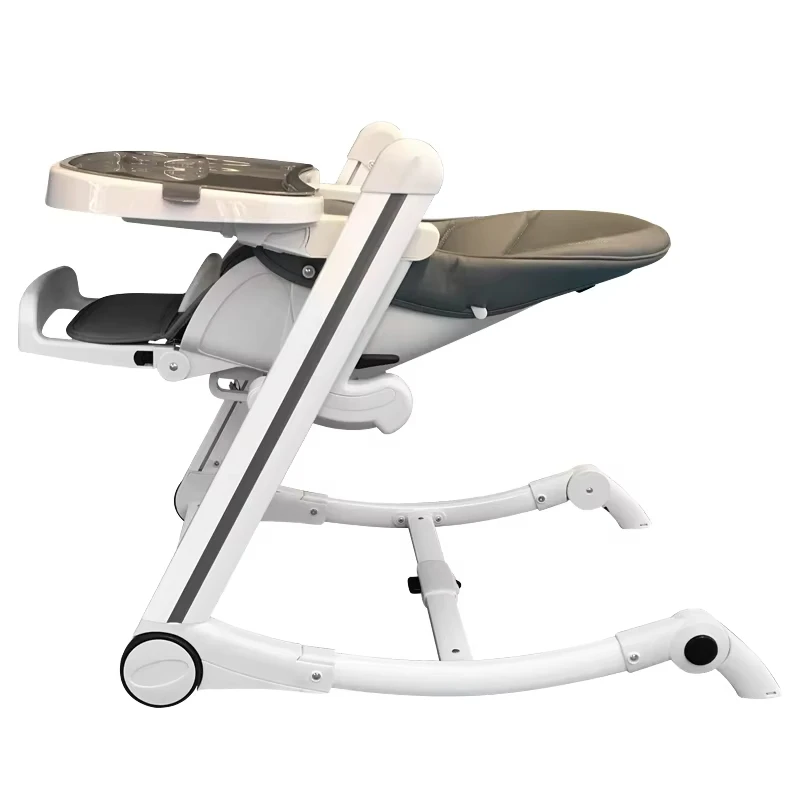 Baby High Rocking Chair Modern Multi-Functional Folding Plastic Chair for Dining Free Installation