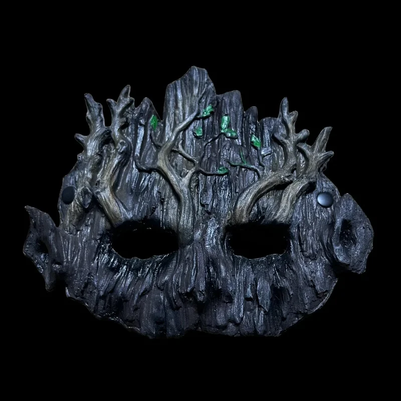 Forest Spirit Mask Halloween Cool Tree Mask Funny Prank Tree Patterns Face Elf Mask Masques Cosplay Costumes Party Props