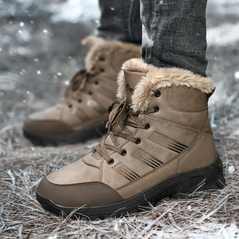 

Genuine leather men's casual shoes, winter plush men's shoes, men's boots, designer shoes, outdoor hiking shoes, snow boots