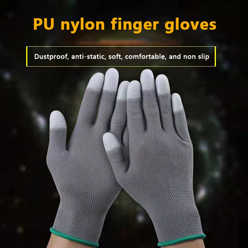 1 Pair Nylon Coated Gloves Non-Slip Work Gloves Outdoors High Quality Ventilate Anti Static Dustproof Industrial Specific Gloves