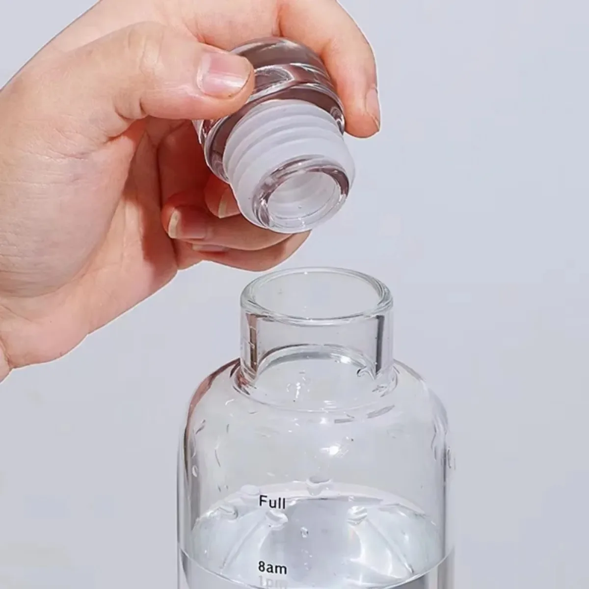 Creative Girl Water Bottle Plastic High Sense Cute Drinking Bottle with Time Scale Reusable Leakproof for School Gym Travel
