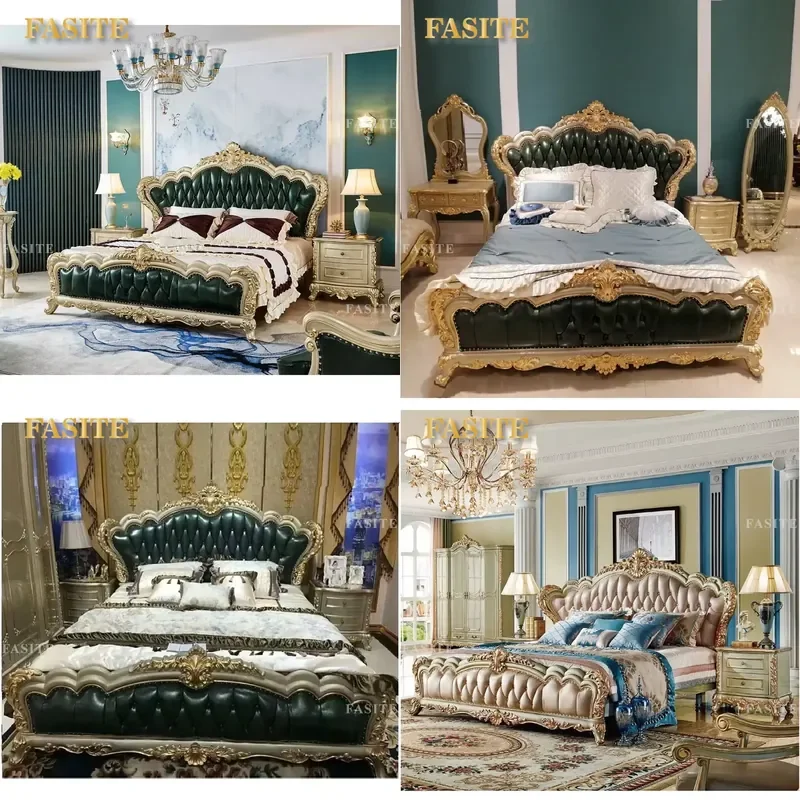 For King Queen Size Bed Frame Californian Style Luxury Bedroom Furniture Set High End Home Hotel Use Wholesale