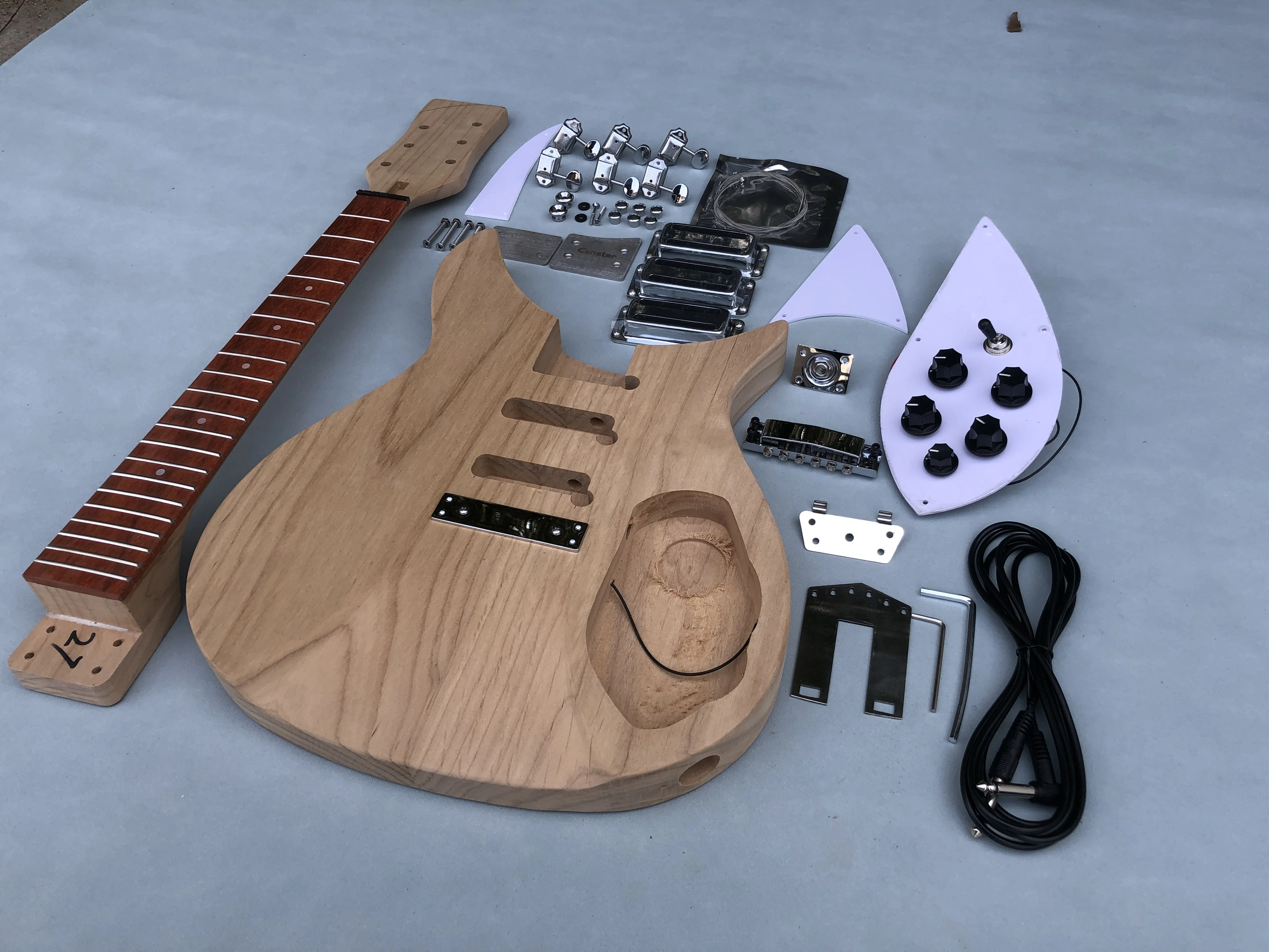 DIY 325-Electric Guitar Kits Mahogany Body and Neck，Rosewood Fingerboard Semi-Finished Standard,In Stock, Fast Shipping