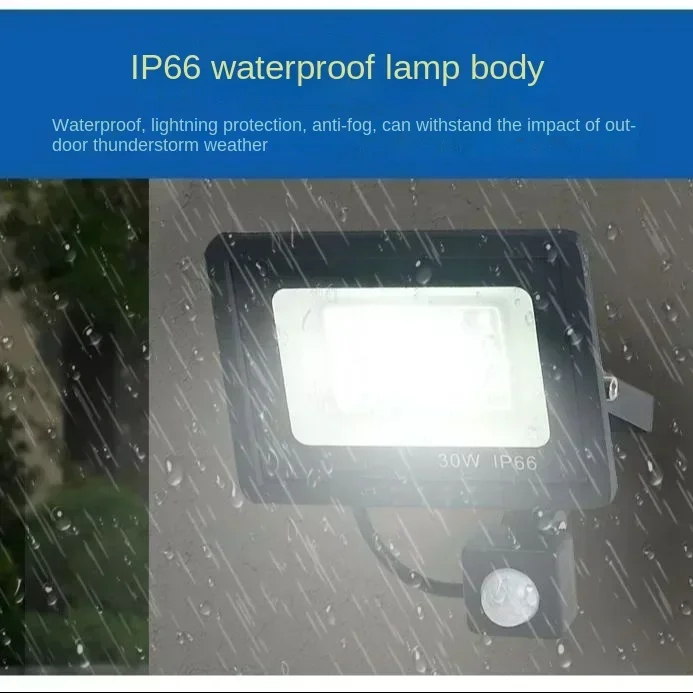 Imagem -03 - Luz de Inundação Impermeável com Sensor de Movimento Lâmpada do Ponto Exterior Refletor Holofote Ip65 50w 30w 10w ac 220v