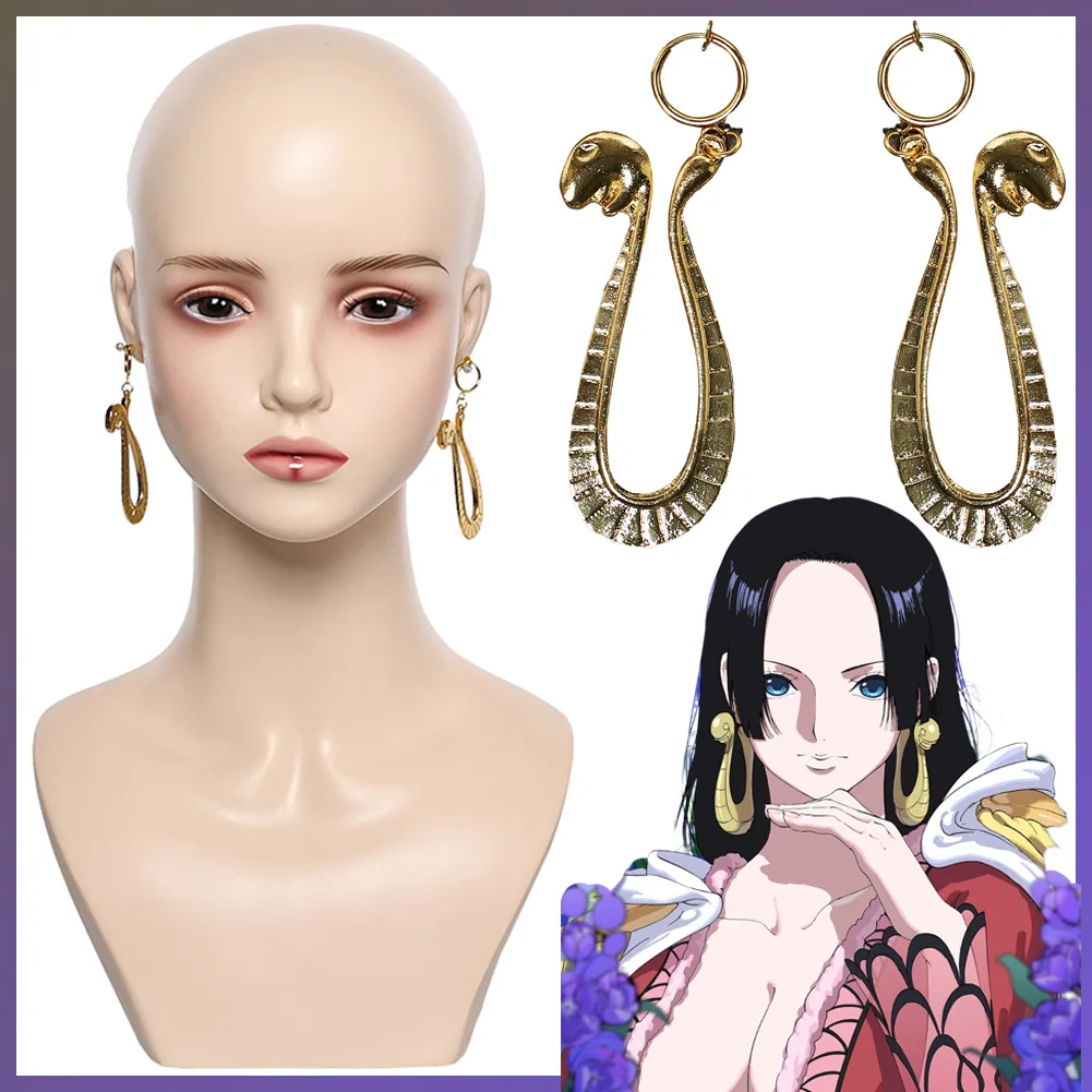 

Anime Pirate Costume Disguise Accessories Boa Hancock Earrings Cosplay Fantasy Jewelry Women Roleplay Fantasia Party Props Gifts