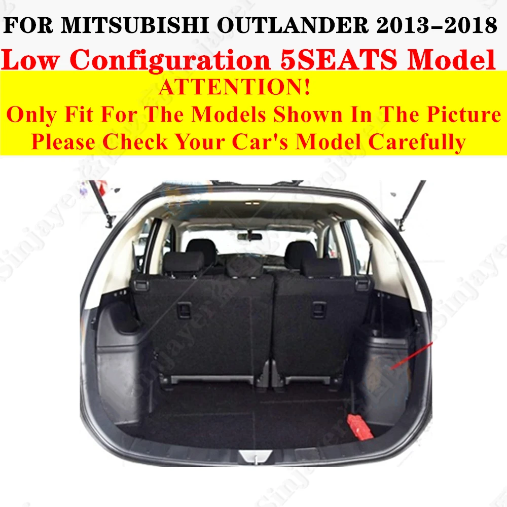 Custom Full Set Car Trunk Mat For Mitsubishi Outlander 5Seats 2018 2017 2016 2015 2014 2013 Rear Cargo Liner Tail Boot Tray Pad