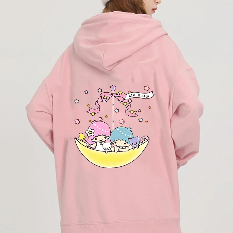 Sanrio Little Twin Stars Men\'s and Women\'s Hoodie Casual Street Clothing Long sleeved Sweatshirt Boys and Girls Autumn Top Coat