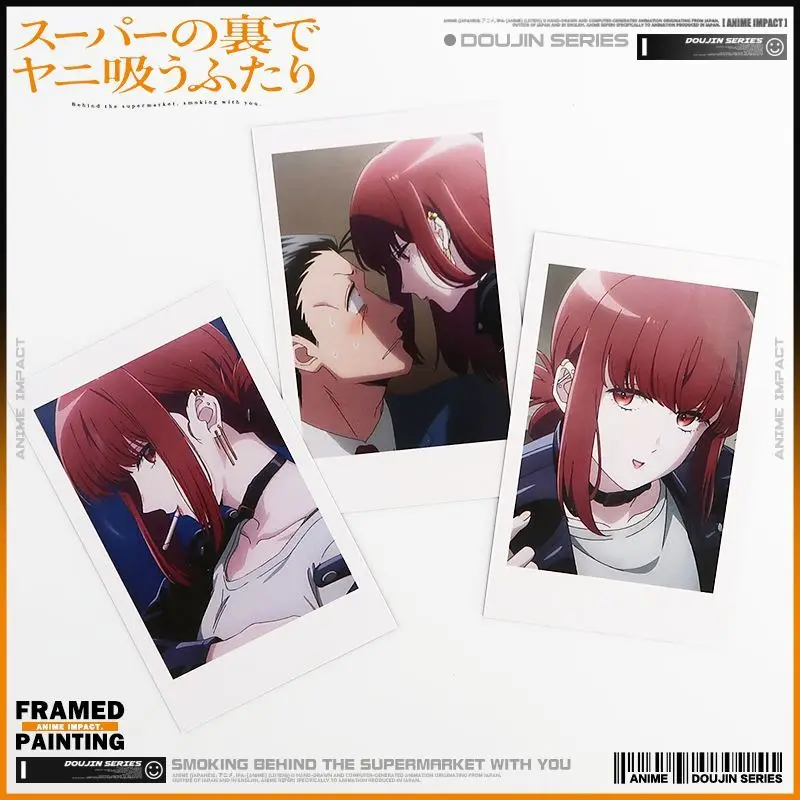 Two Men Smoking Behind The Supermarket Sasaki Yamada Polaroid‑Style Card Desktop Ornament Character Collectible Cosplay Gift