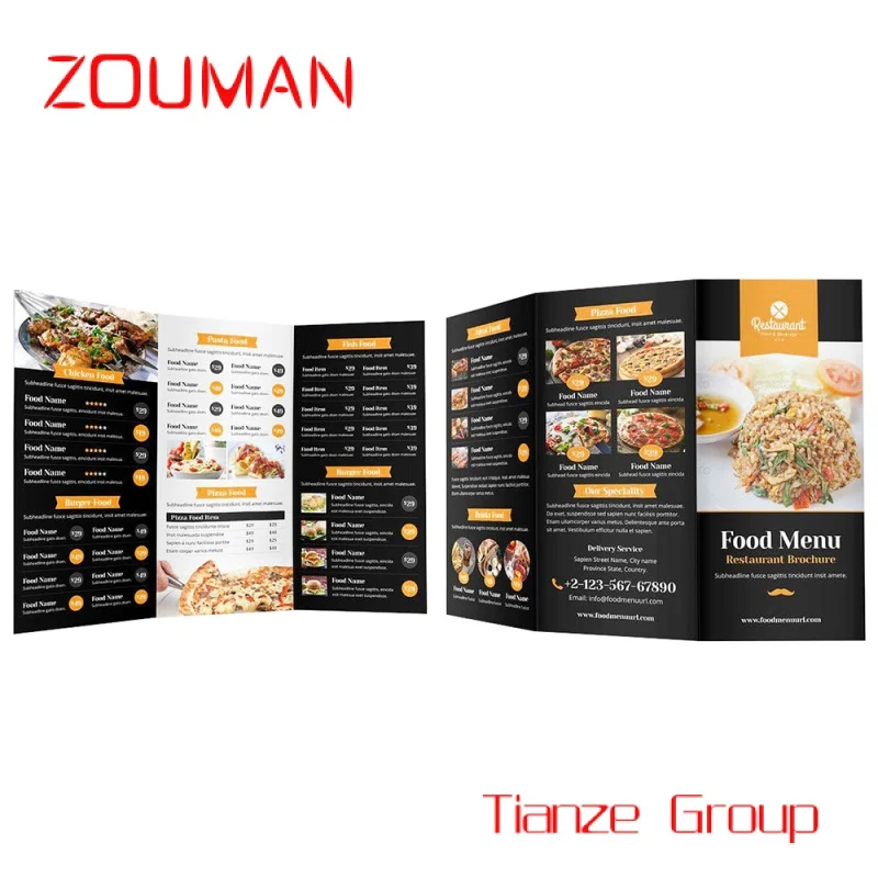 Custom , Customized Printed Flyer Trifold Brochure Instruction Manual Advertising Leaflet Takeout Menu Poster Printing