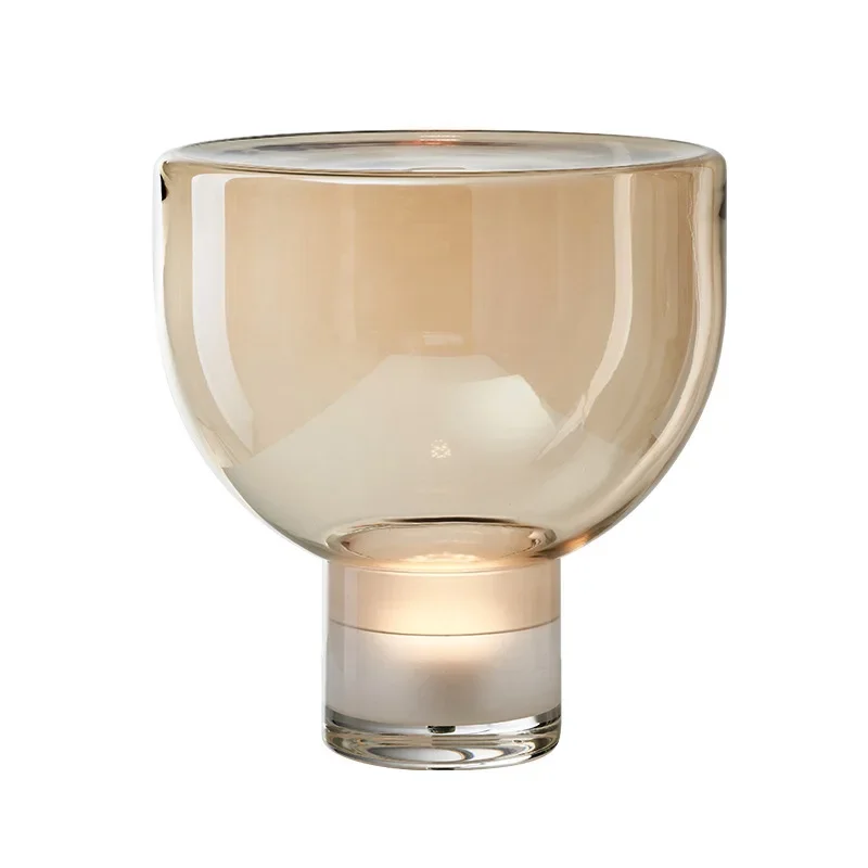 Bedroom table lamp simple creative study living room hotel soft decoration original design light luxury eye protection glass