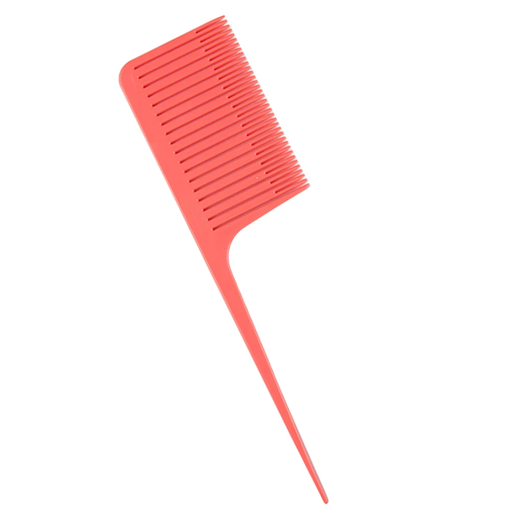 Dyeing Hairbrush Rat Tail Plastic Hairdressing Hairbrush Portable Hair Styling Brush, Watermelon Red