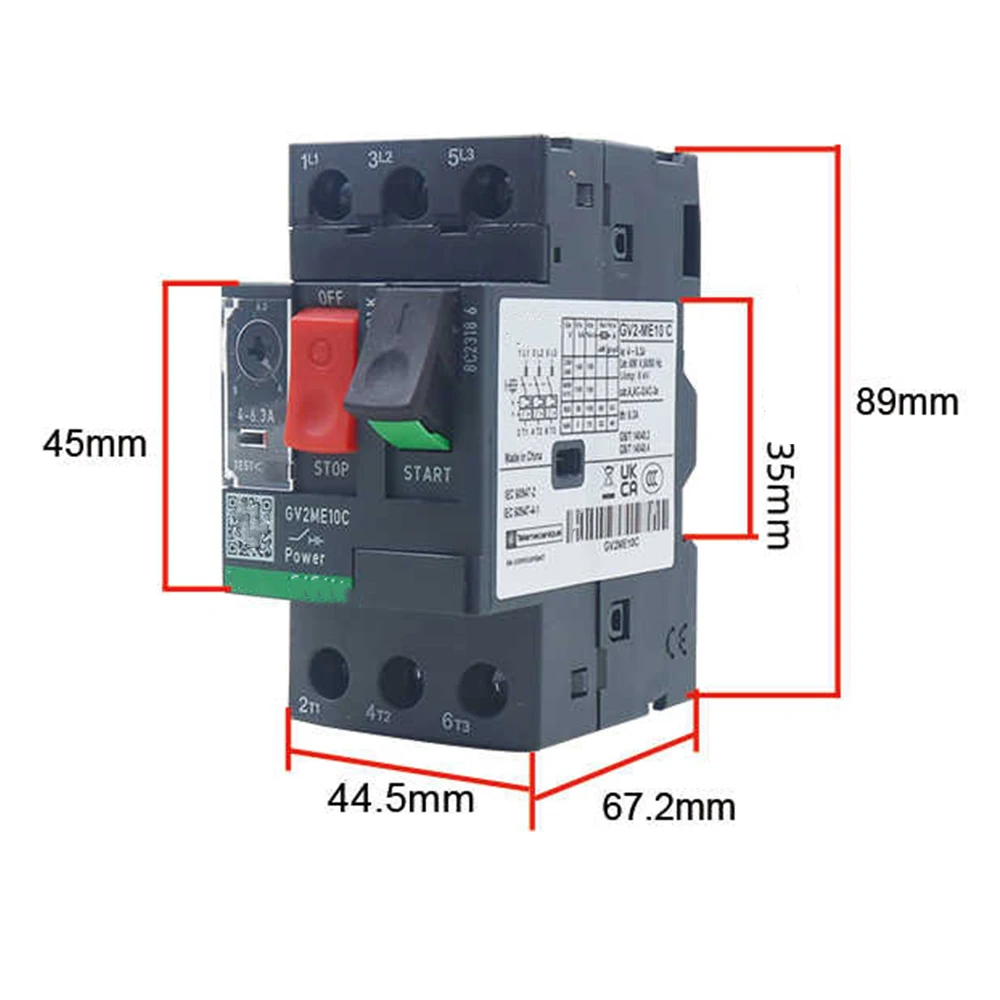 1Pcs GV2-ME Motor Circuit Breaker Rated Current 0.25~22A Button Controlled Circuit Breaker Motor Protector