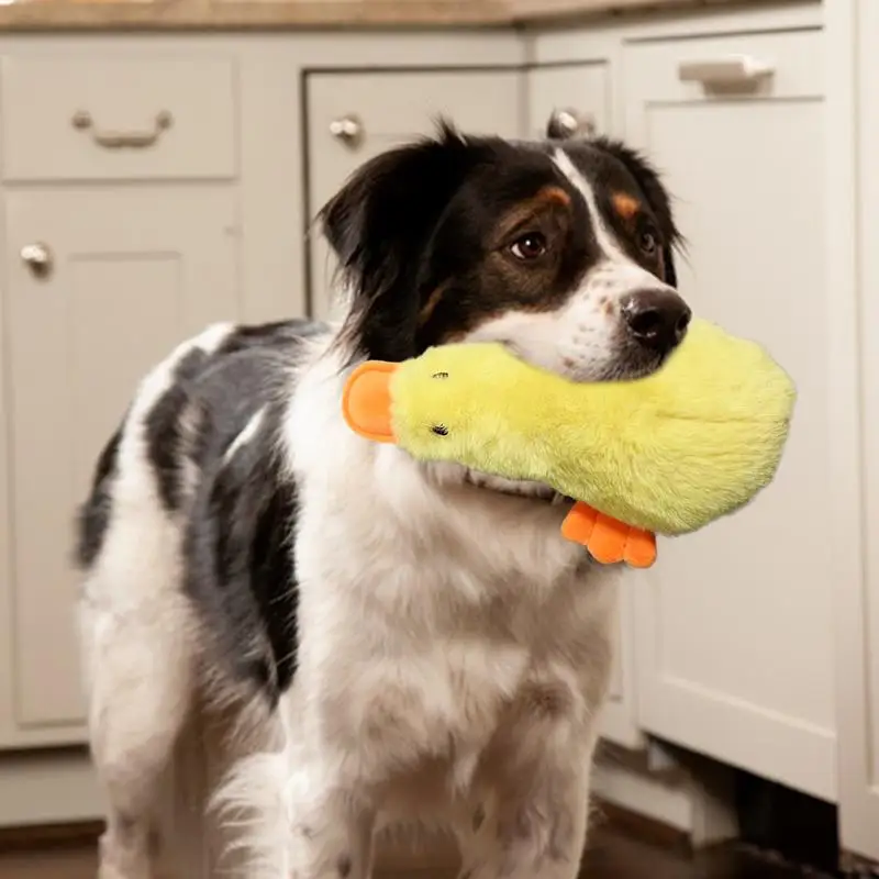 Squeaky Plush Duck Dog Toy Dog Chew Toys Squeaky Stuffed Duck Plush Wear Resistant Small Pets Dog Chew Toys Interactive Plush To