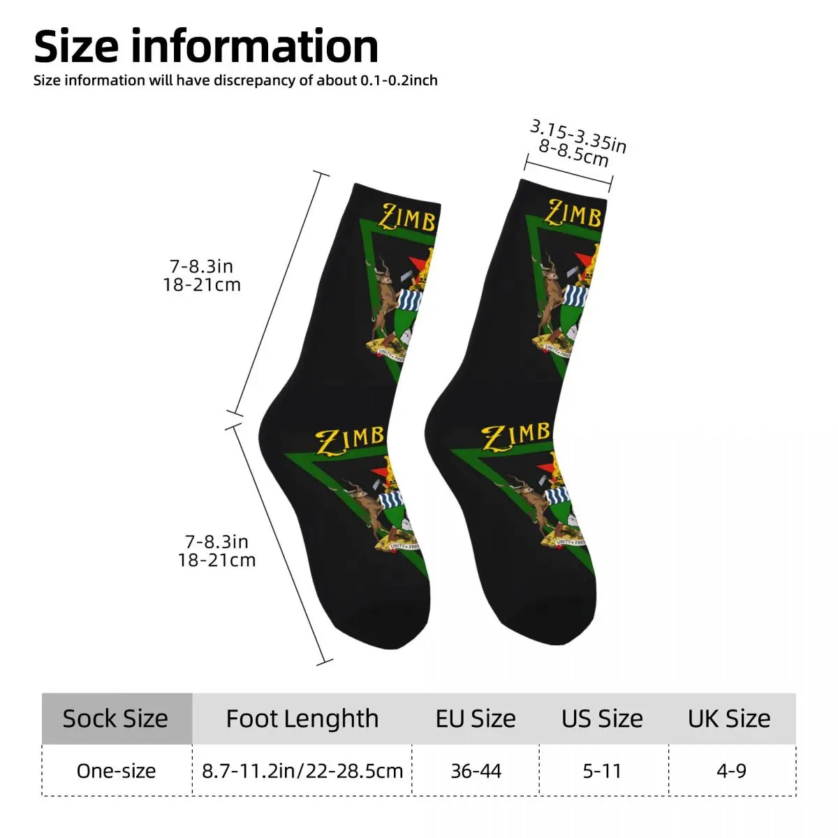 Zimbabwe Unisex Winter Socks Warm Happy Socks street style Crazy Sock