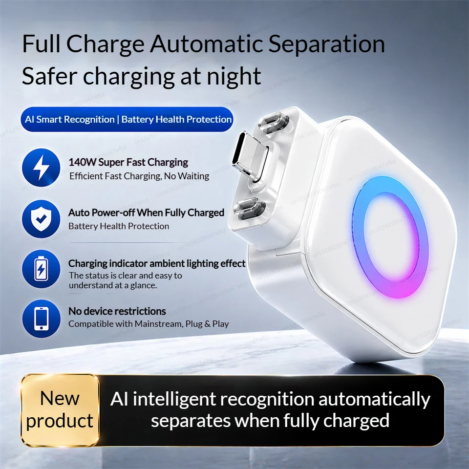 Fully Charged Automatic Separator AI Automatically Pull Out Charging Cable Suitable for Type-C Interface Devices Android IOS X01