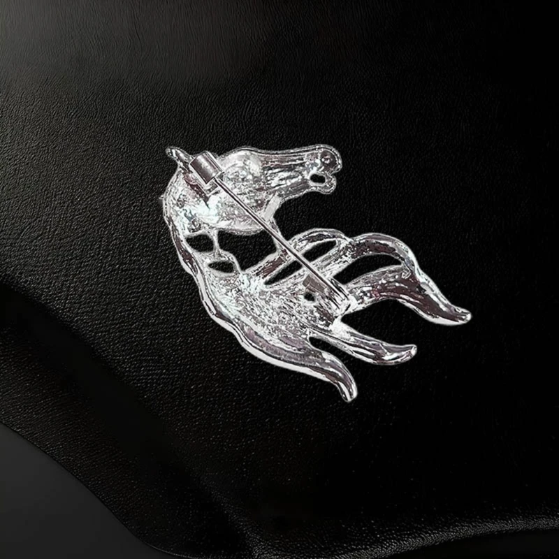 C1FC تصميم رأس الحصان المعقد بروش النيكل مجانا دبوس دبوس متعدد الاستخدامات لهجة خزانة الملابس #5