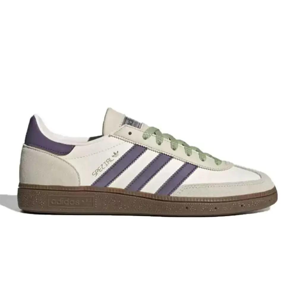 adidas Originals HANDBALL SPEZIAL Leather Versatile, Comfortable, Durable Low-Top Sneakers Unisex Style in Jade White JR4499