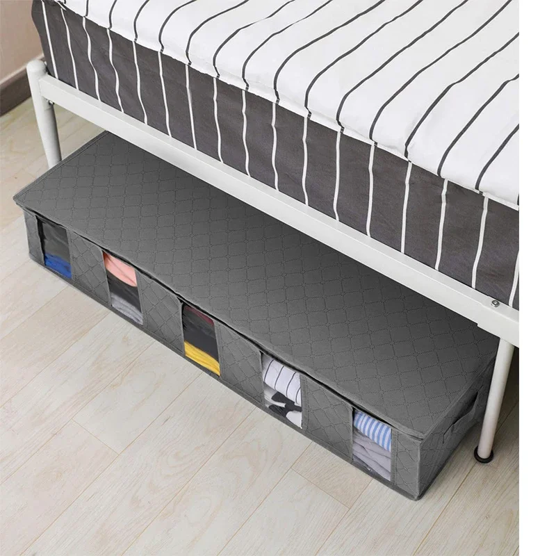 3PCS Clothes Storage Boxes Dustproof Storage Boxes Underbed Clothes Organization Storage Bags Divided Storage Boxes