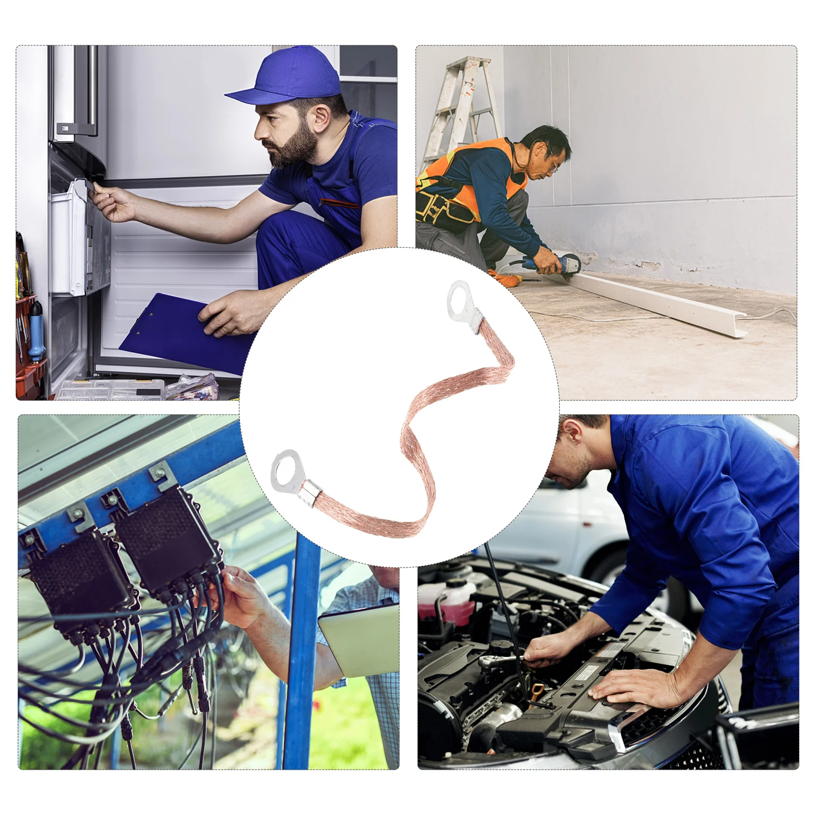 100개 구리 꼬임 접지선 유연한 접지선 산업 전자 고전압 장비 케이블 차폐용