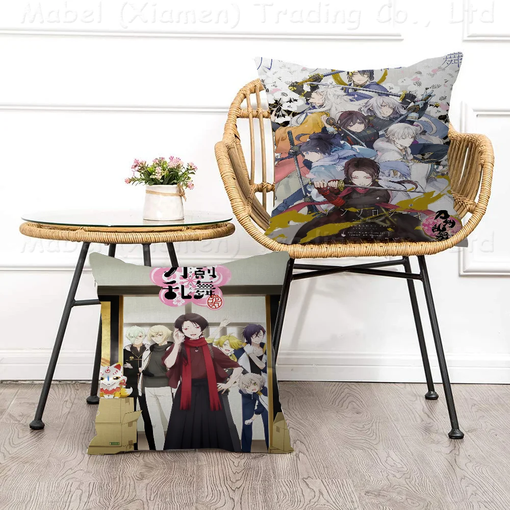 T-Touken Ranbu Cushion Cover Car Throw Pillow Case For Sofa Car Christmas Gift 40x40cm 45x45cm