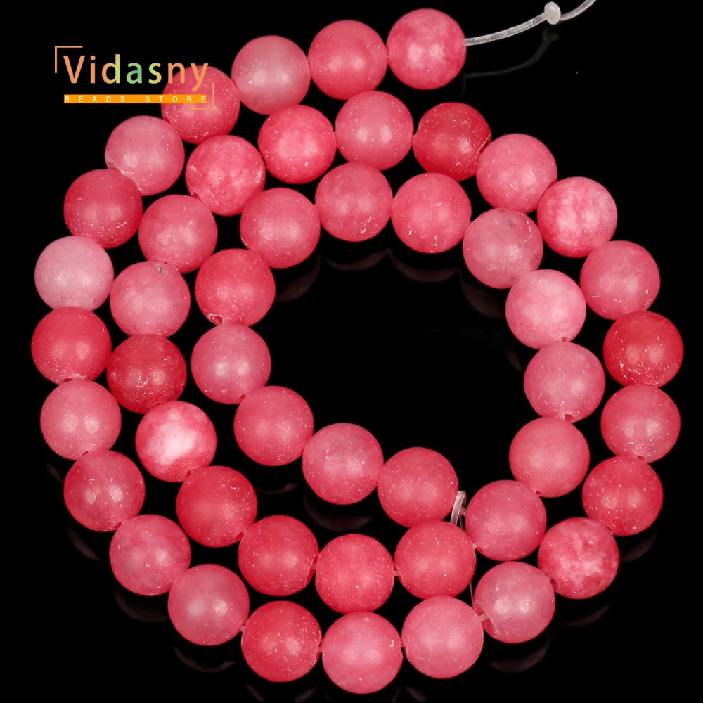 Natursteinperlen, Rhodochrosit, Chalcedon, für die Schmuckherstellung, runde lose Perlen, DIY-Zubehör, Armband, 6 mm-10 mm, 15 Zoll – Detail 3