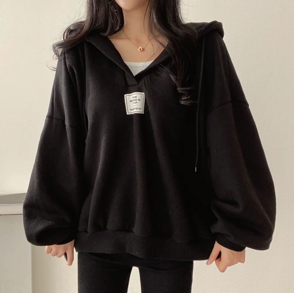 BF Style Loose Women Hoodies Outerwear Bat Sleeve Hooded Pullovers Tops 2022 New Autumn All-Matched Chic Female Sweatshirt