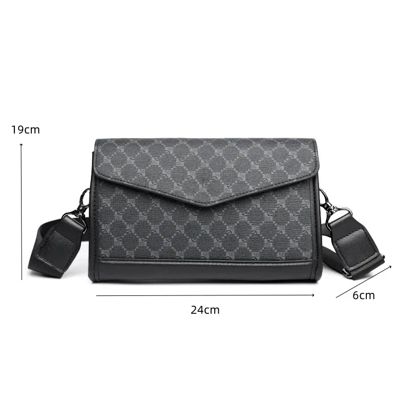 Retro Plaid Print Crossbody Bag Men Shoulder Bags Fashion Design Flap Men's Crossbody Bag Luxury Square Shoulder Messenger Bag
