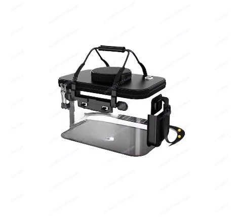 

Ведро для живой приманки с воздушным отверстием, кислородный насос, прозрачная крышка, ведро для рыбалки, портативное складное ведро для рыбалки, кемпинга на открытом воздухе