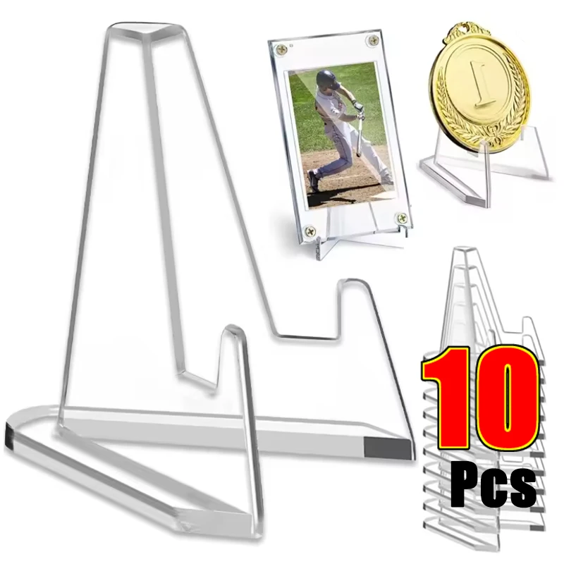 

1-10 шт., прозрачный держатель для карт, жесткие пластиковые рукава, дисплей для бейсбола, спорта, стандартный магнитный держатель для карт, защита для торговых карт