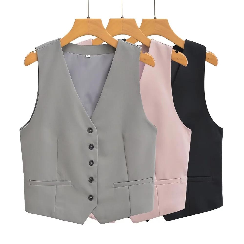 

Женский топ без рукавов Taop & Za, однобортный Топ с V-образным вырезом и застежкой, на бретелях