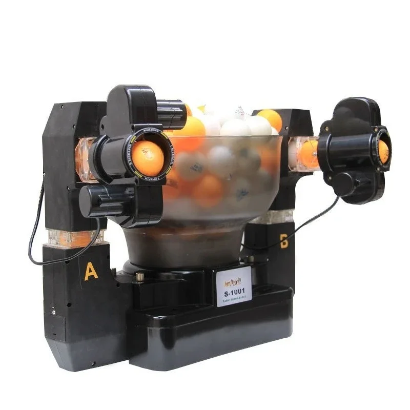 Double-head table tennis serve machine, multi-rotation and multi-drop point, automatic serve machine, serve machine