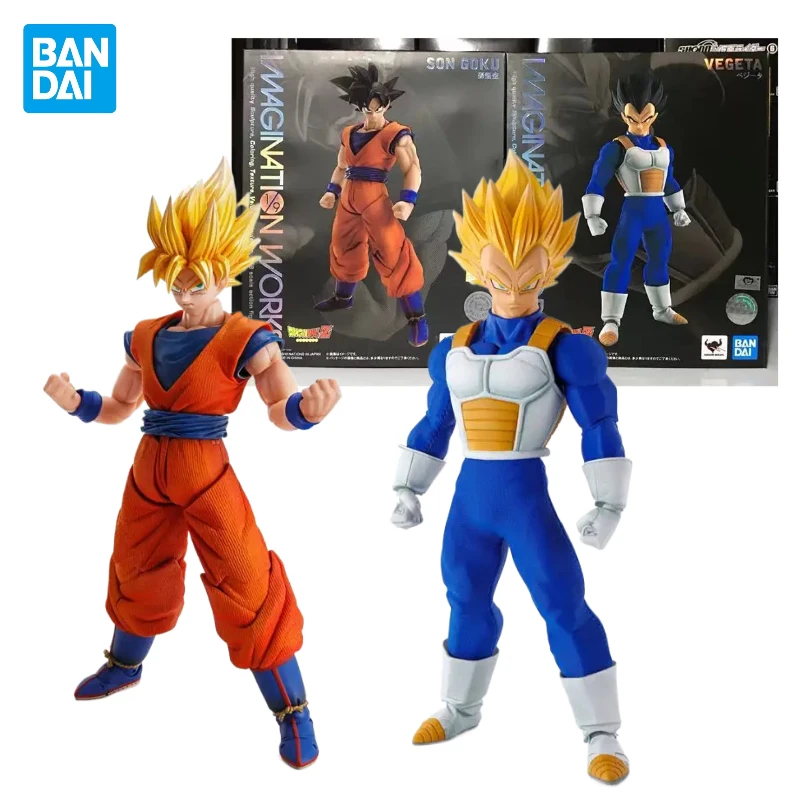 

In Stock Original BANDAI Dragon Ball Z IMAGINATION WORKS Vegeta Son Goku Anime Action Figures Model Toys Collection Doll Gifts