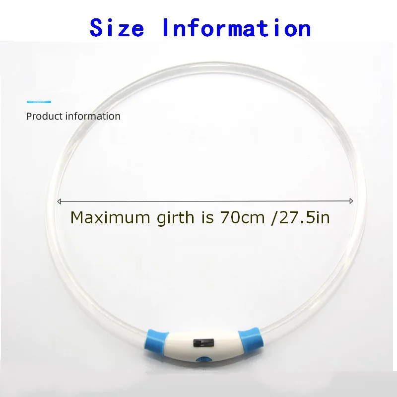LED Dog Collar Rechargeable 3 Working Mode More Lighter Softer Max 70cm Night Safety Flashing Glow Collar Anti Lost view 4