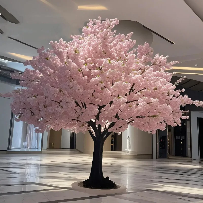 

HYS cherry blossom tree simulation tree landscaping fake flower hotel shopping mall large peach blossom tree high-end indoor