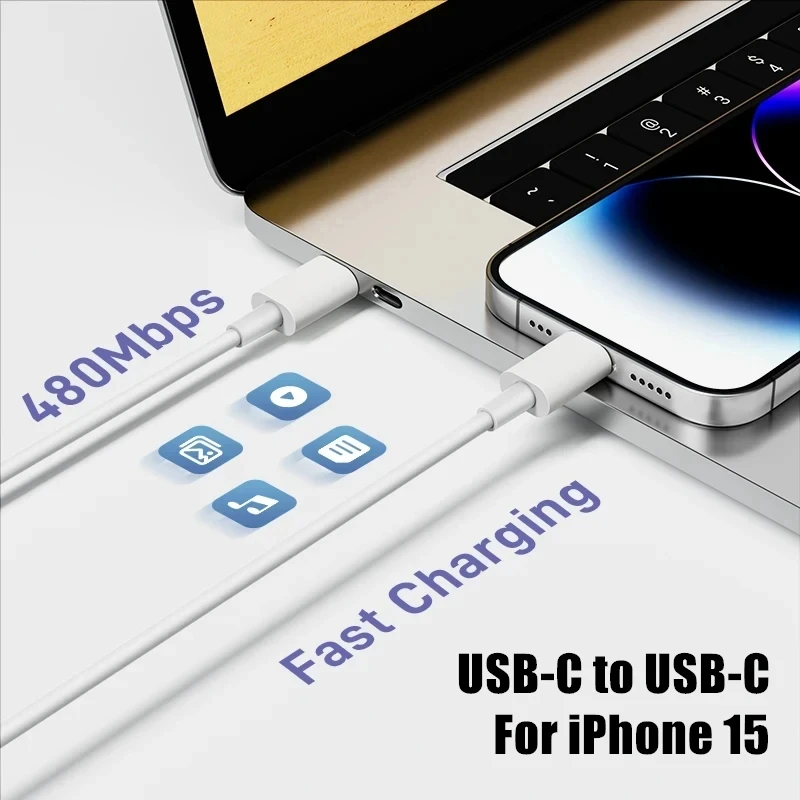 100W PD USB-C to USB C Fast Charger Cable For Samsung Xiaomi Huawei Oneplus Quick Charge For iPhone 16 Pro Max 15 Plus Data Line