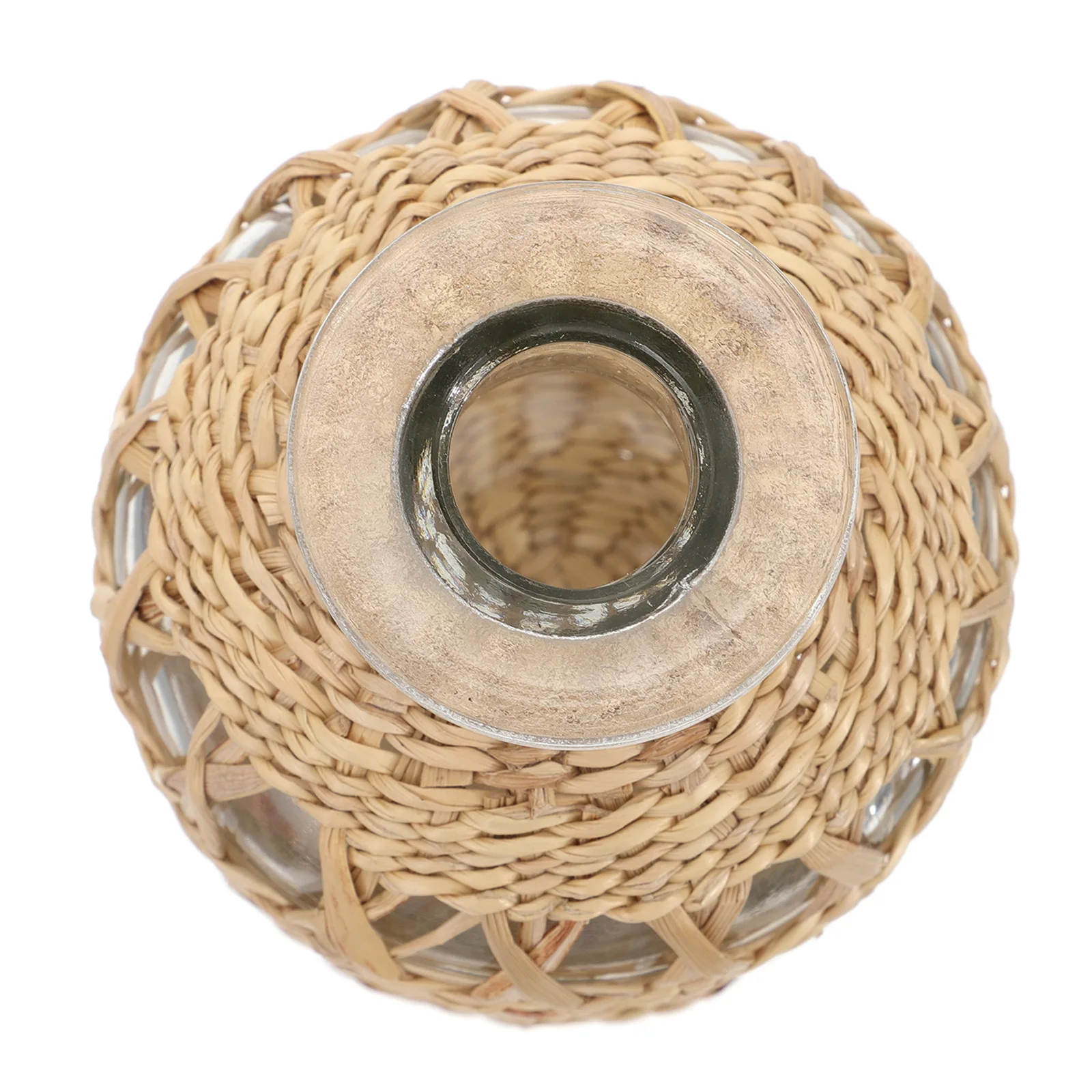 

Woven Glass Aromatherapy Bottle Vase Home Table Decor Light Brown Straw Vintage Crystal Flower Arrangement Durability Home Decor
