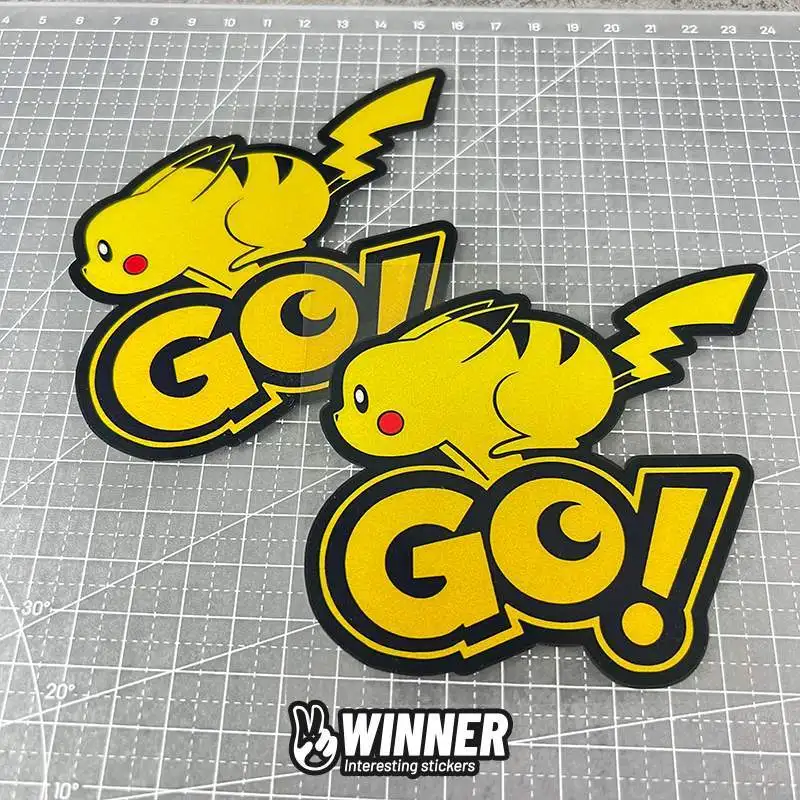 

Pokemon Anime Cartoon Cute Pikachu Creative Car Scratch Covering Waterproof Stickers Electric Car Case Decoration