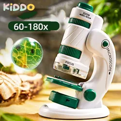 Children's Microscope Portable Handheld Microscope Biology Educational Toys Science Experiment Stem kits for Kids 60X-120X/180X