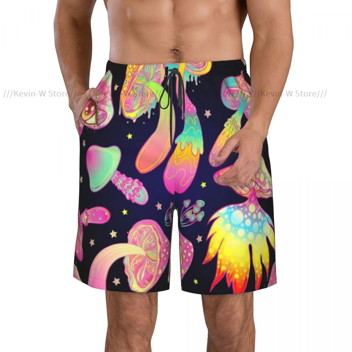 Swimwear Mens Swim Shorts Beach Swimming Trunks For Man Magic Mushrooms Swimsuit Surf Board Bathing Suit