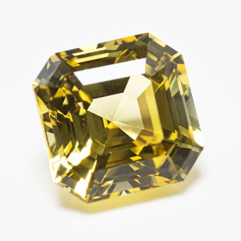 Top Lab Grown Sapphire Square Yellow Color Asscher Cut VVS1 Charms DIY for Jewelry Making Materials Selectable AGL Certificate